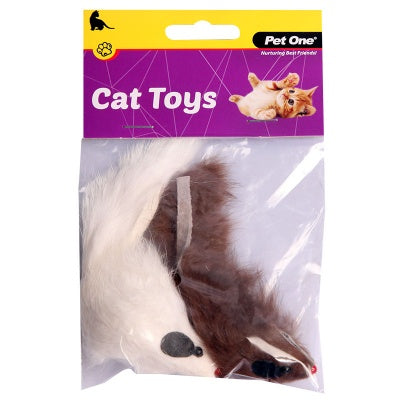 Pet One Mouse Brown & White 2 Pack For Discount