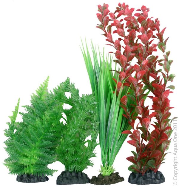 Aqua One Plastic Plant Mix #1 4 Pack Discount