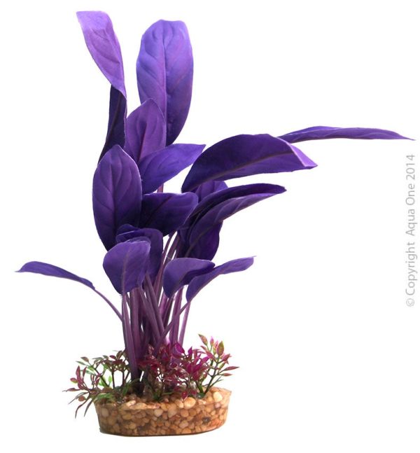 Aqua One Purple Echinodorus With Gravel Base Large Hot on Sale