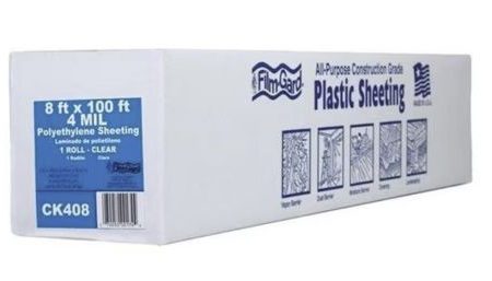 Film-Gard 625904 8  Foot x 100  Foot 4-Mil Clear Polyethylene Plastic Sheeting Sale