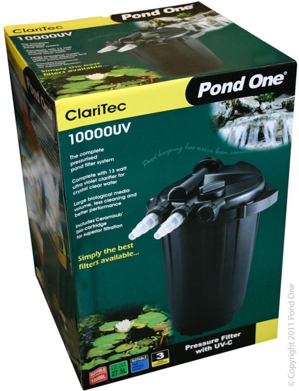 Pond One ClariTec 10000 Pressurised Filter 13W UVC Supply