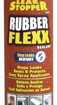 Leak Stopper 0316-GA 18 oz Can of Black Rubber Flexx Rubberized Flex Sealant Aerosol Spray For Sale