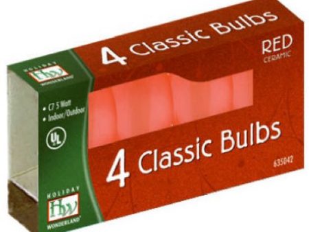 Holiday Wonderland 1074R-88 4-Pack Of C7 Red Replacement Bulbs - Quantity of 75 Online Sale