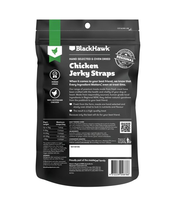 Black Hawk Dog Chicken Straps 100G Online now