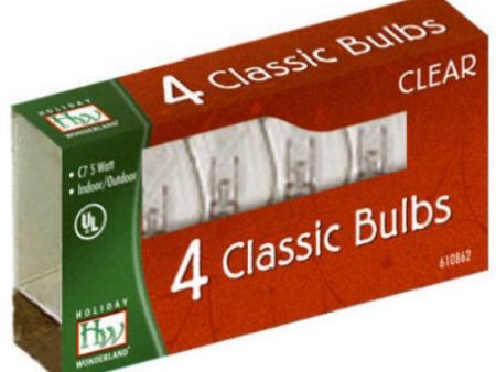 Holiday Wonderland 1074C-88 4-Pack Of C7 Clear Replacement Bulbs - Quantity of 150 For Sale