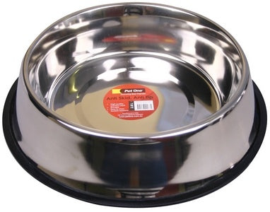 Pet One Bowl Anti Skid Anti Tip Stainless Steel 2.3L Discount