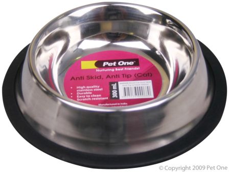 Pet One Bowl Anti Skid Anti Tip Stainless Steel 250ml For Sale