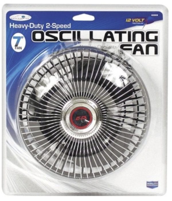 Custom Accessories 40009 12 Volt 2 Speed Auto Oscillating Fan Fashion