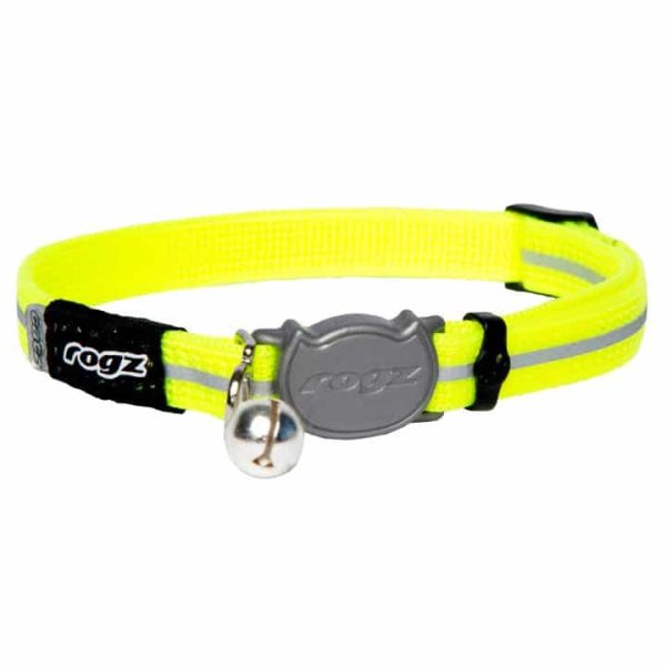 Rogz Alleycat Safeloc Collar Dayglow Yellow Small on Sale