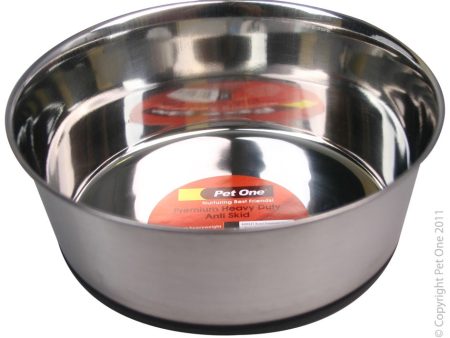 Pet One Premium Heavy Duty Bowl Anti Skid Stainless Steel 1.1L For Sale