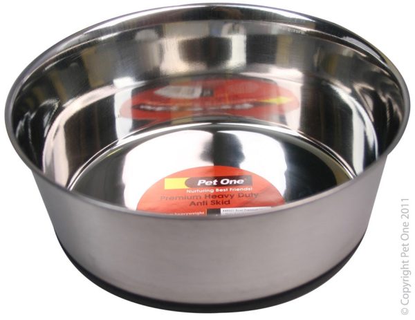 Pet One Premium Heavy Duty Bowl Anti Skid Stainless Steel 1.1L For Sale