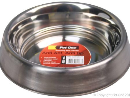 Pet One Bowl Anti Ant Stainless Steel 450ml Fashion