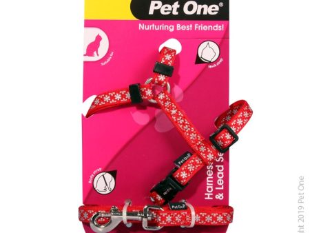 Pet One Cat Kitten Reflective Harness & Lead Set Red Hot on Sale