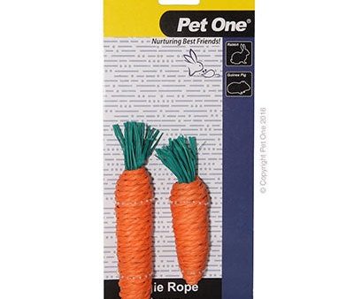 Pet One Veggie Rope Chews Twin Pk Carrots Small Medium on Sale