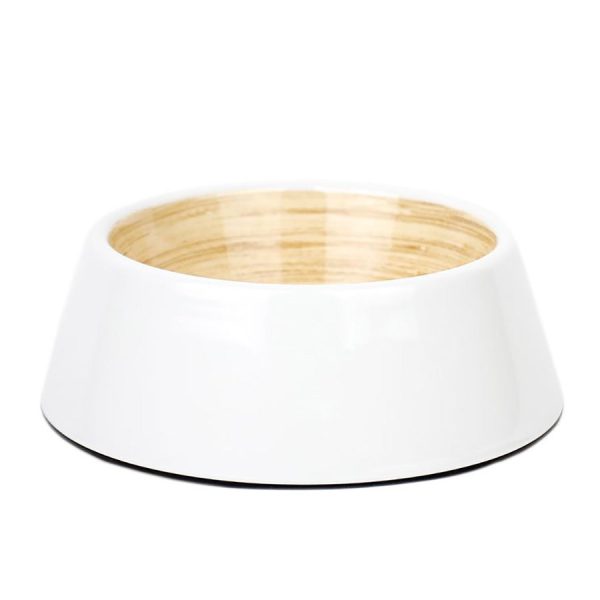 Barkley & Bella White Bamboo Bowl Medium Discount