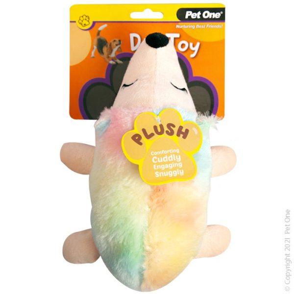 Pet One Plush Squeaky Rainbow Unihog 26cm Online Hot Sale