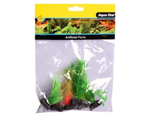 Aqua One Plastic Plant Assorted Stem 6-10cm 6 Pack Supply