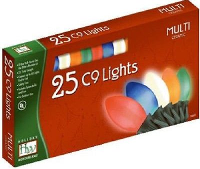 Holiday Wonderland 2924-88 25 count C9 Multi Ceramic Christmas Light Set - Quantity of 48 sets Online Hot Sale