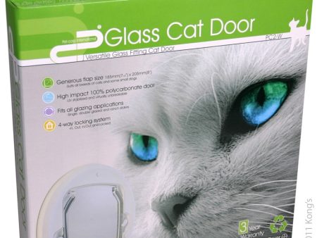 Pet Corp Cat Door Glass Fitting Versatile White PC2 Cheap