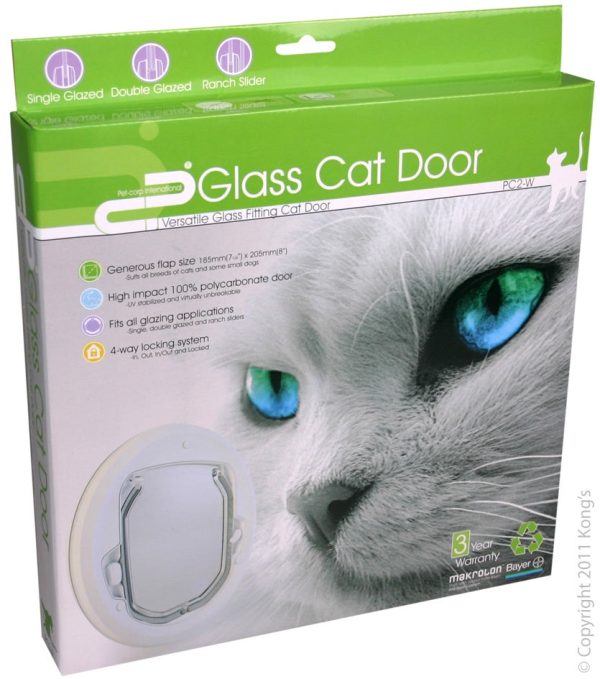 Pet Corp Cat Door Glass Fitting Versatile White PC2 Cheap