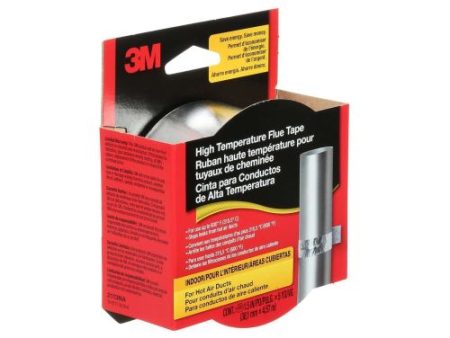 3M 2113NA 1-1 2  Inch x 15  Foot Roll of Hi-Temp Metallic Aluminum Silver Flue Tape Sale